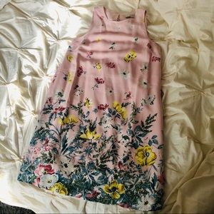 LOFT floral border shift dress